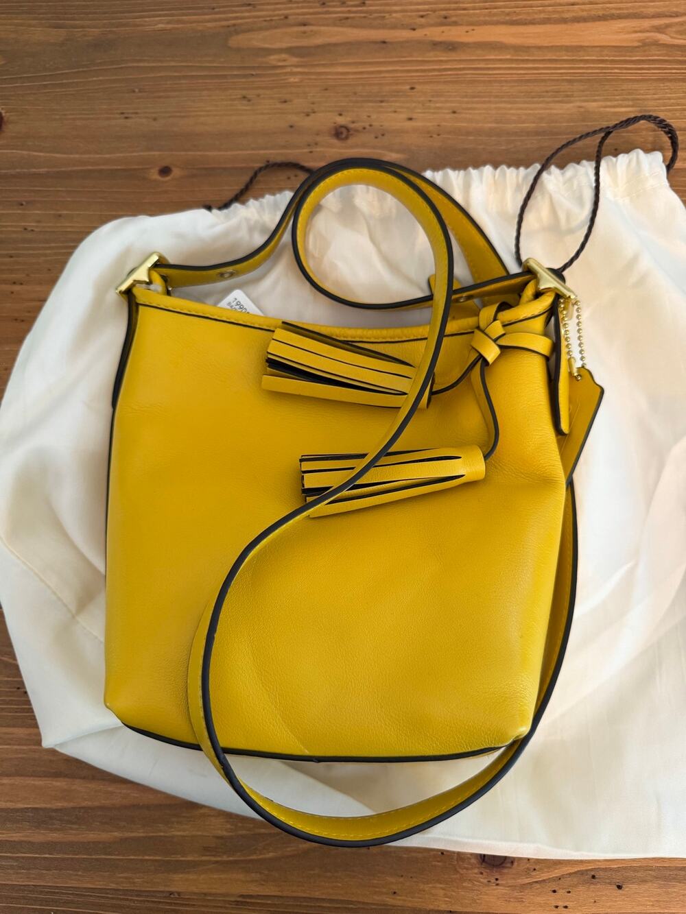 Coach Legacy Leather Mini Duffle Crossbody Bag Sunflower Yellow NWT